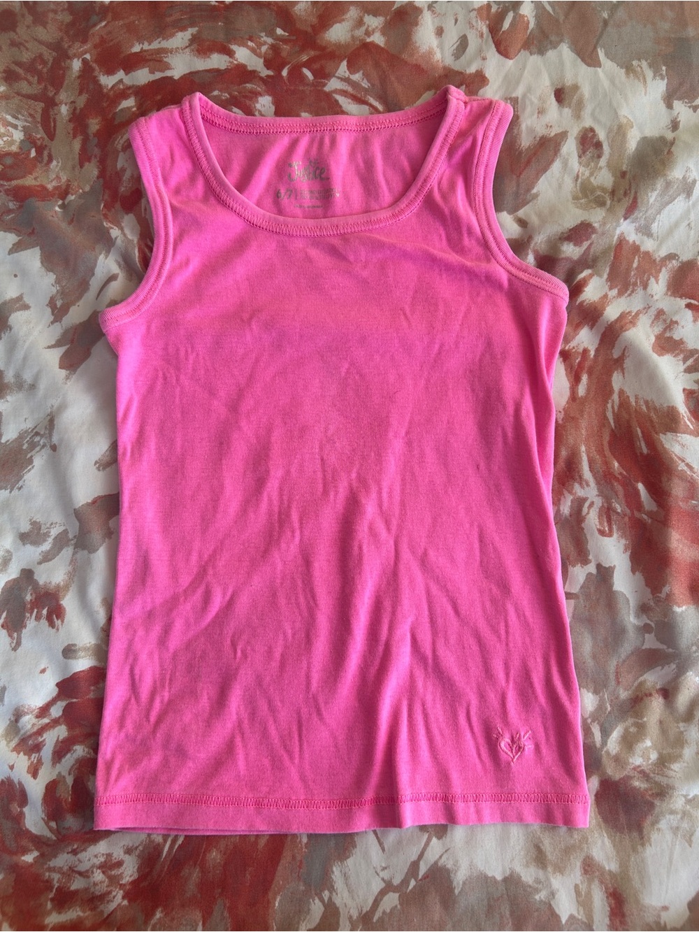 Justice Girls' Neon Pink Tank Top